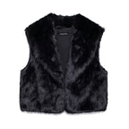 Women’s Fur Vest – Sleeveless Cardigan Style Outerwear