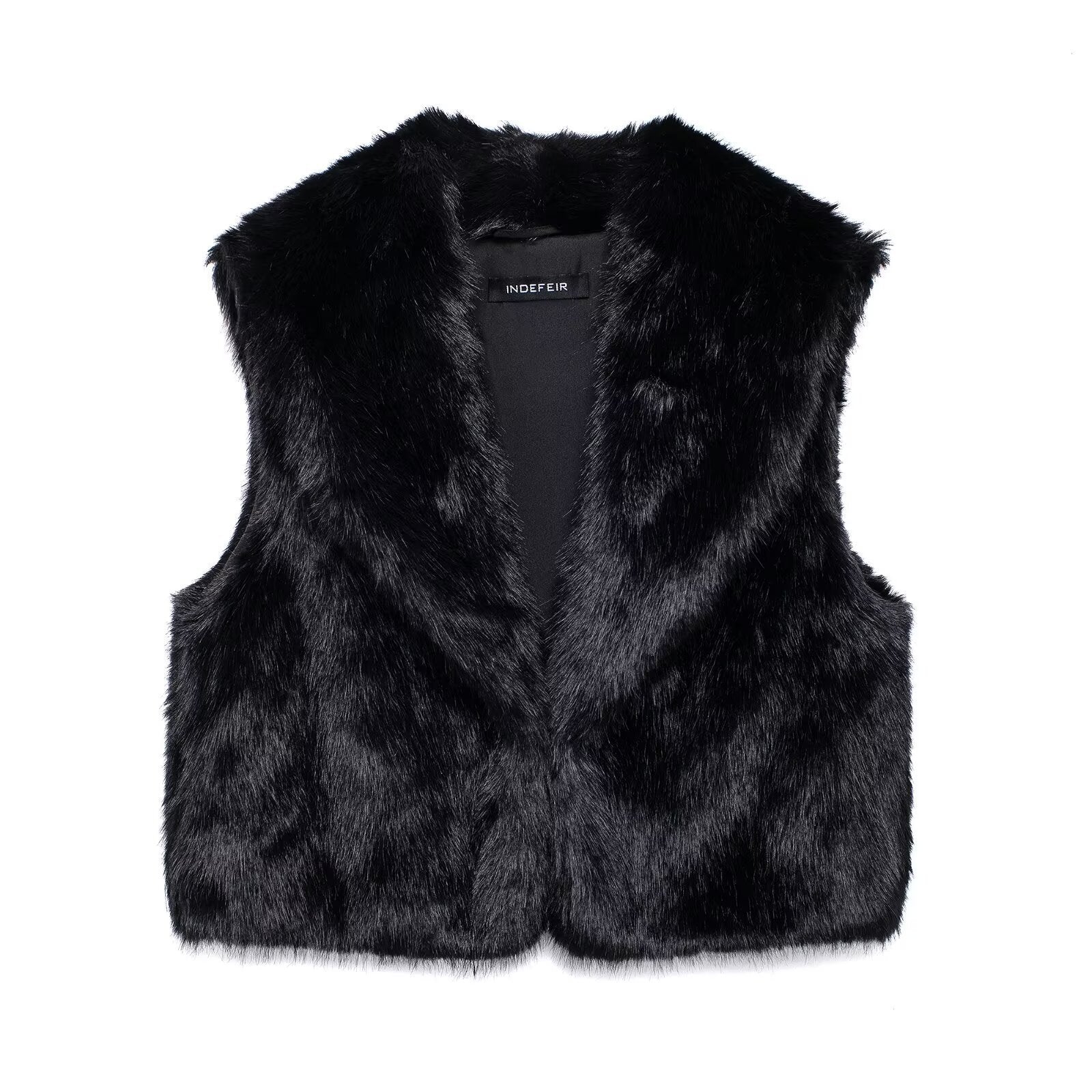 Women’s Fur Vest – Sleeveless Cardigan Style Outerwear