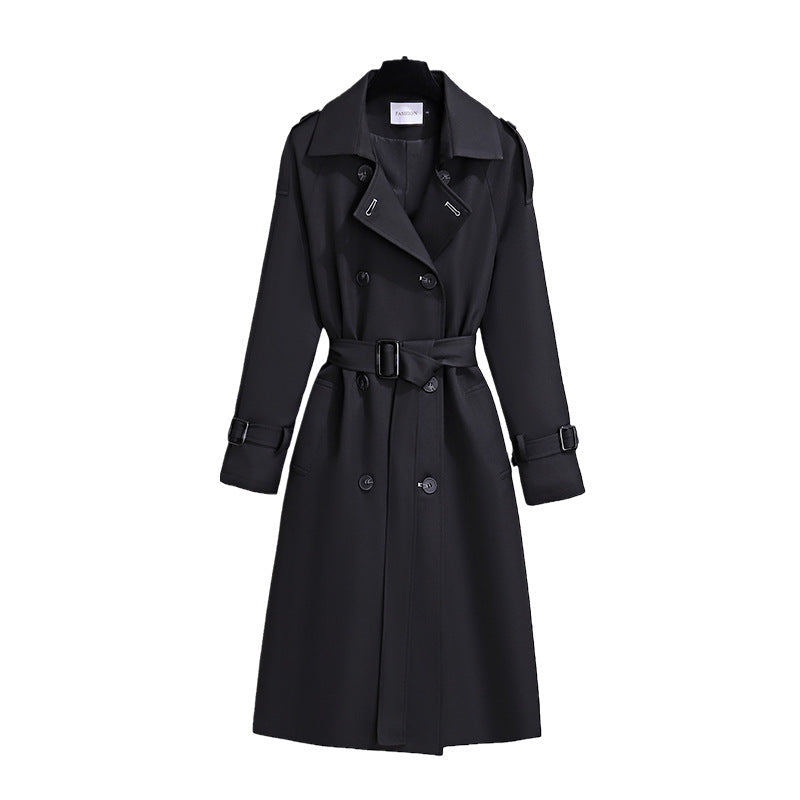 Women’s Classic Belted Trench Coat – Elegant Long Lightweight Jacket