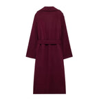 Women’s Wool Trench Coat – Long, Belted and Double-Breasted
